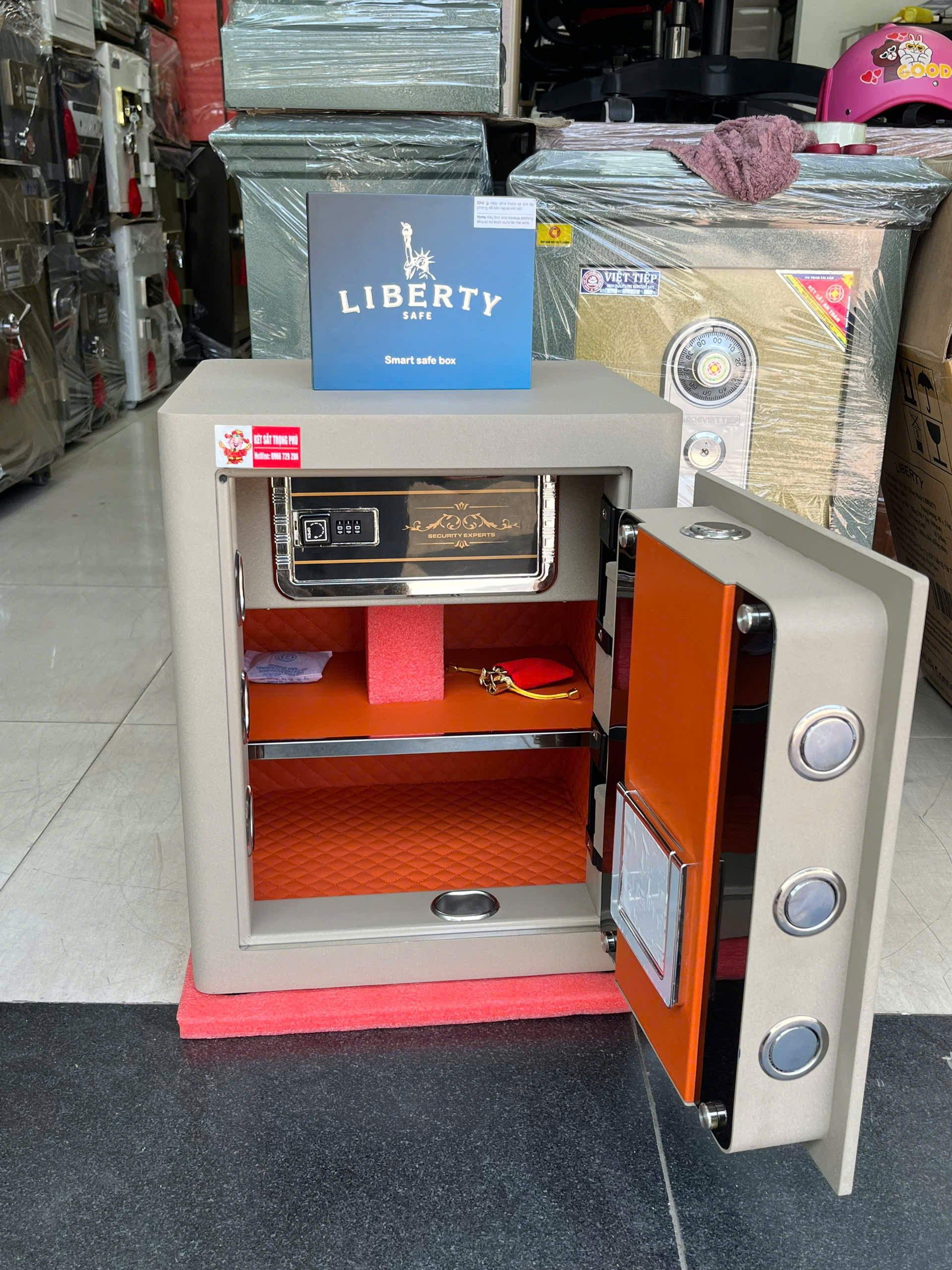 Két sắt thông minh Liberty LB50S kết nối điện thoại khóa vân tay nhập khẩu của Mỹ